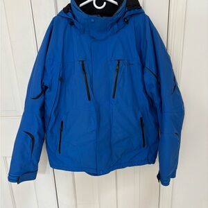 Men's L. L. Bean Bright Blue Waterproof Ski Jacket with Hood